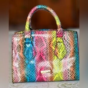 Aldo Rainbow Snakeskin Bag Handbag Purse Lined
